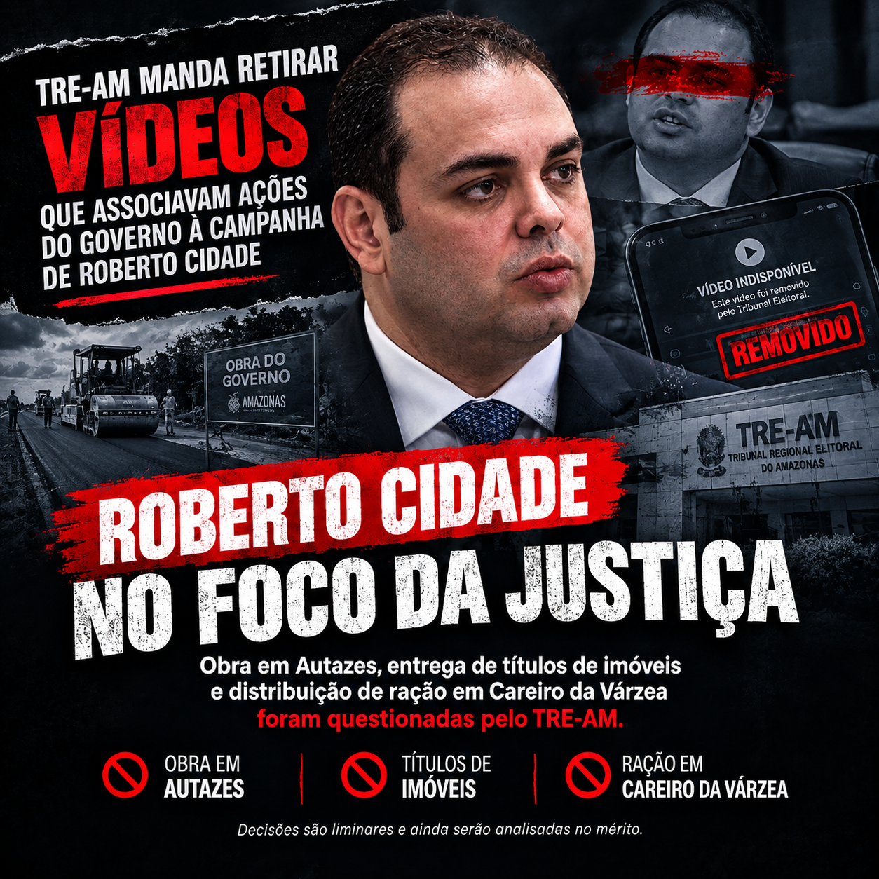 TRE-AM questiona divulgação de entrega de títulos de imóveis ligada a Roberto Cidade